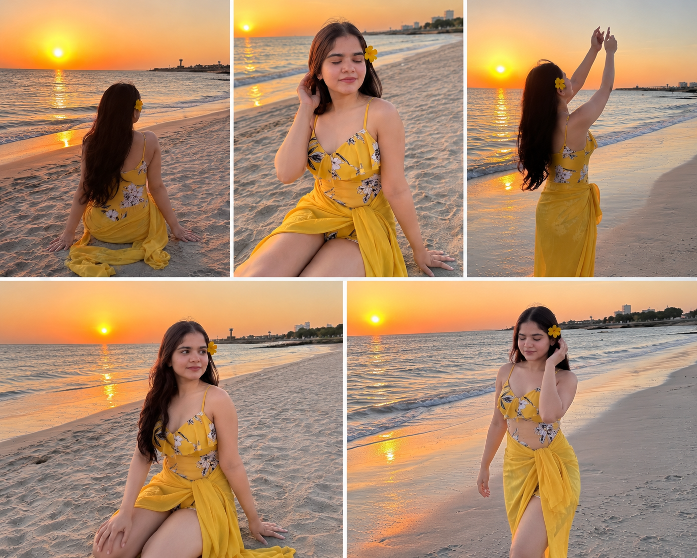 A warm sunset collage of Bhoomi